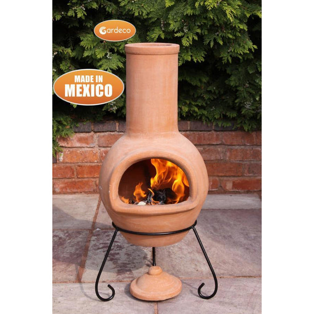 terracotta clay chiminea